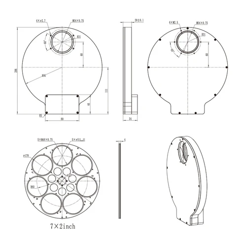 ToupTek AFW-L (7x2 Inch) Filter Wheel